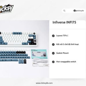 (NEW- SUPER SALE) Infiverse Infi75 - Bàn phím cơ custom / 3 mode/ Núm / Màn |Tạ Đáy | FULLFOAM