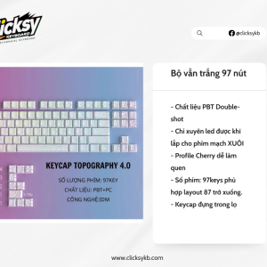 (NEW- SẴN )Keycap Contour - Keycap Topographic Mạch Xuôi - Keycap Xuyên LED